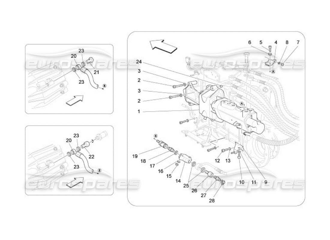 maserati qtp. (2005) 4.2 betätigungshydraulikteile für f1-getriebe teilediagramm