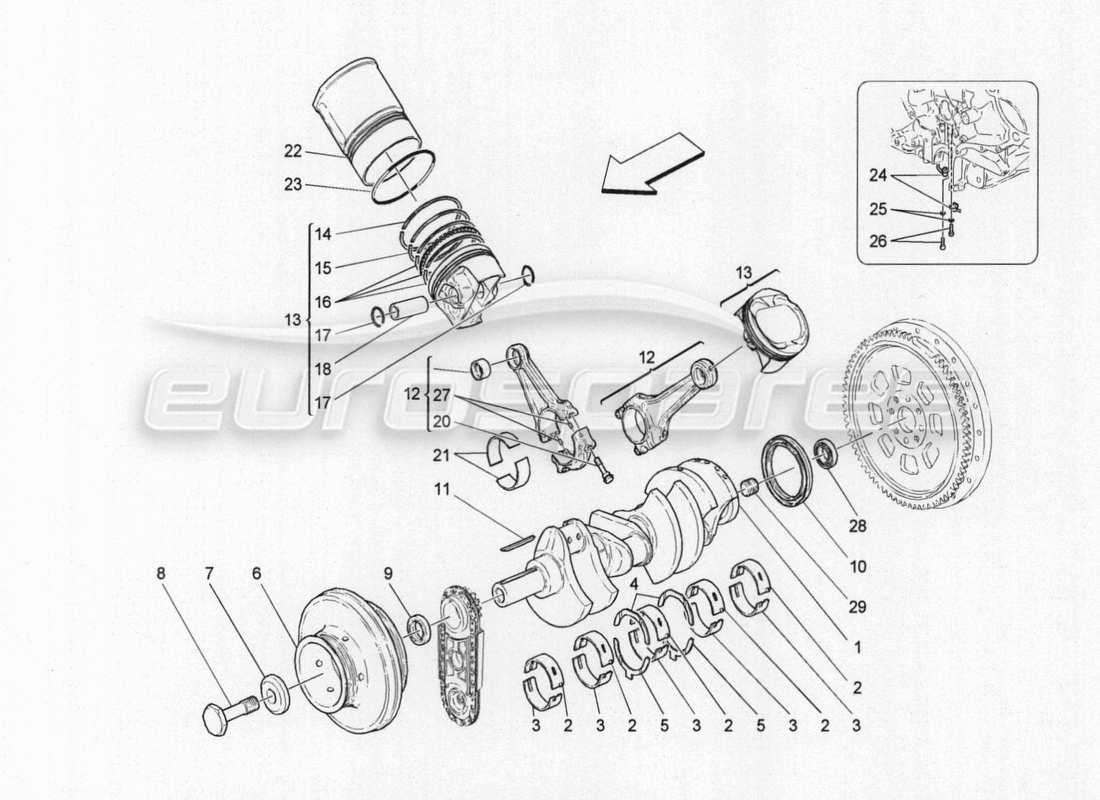 maserati granturismo special edition kurbelmechanismus teilediagramm