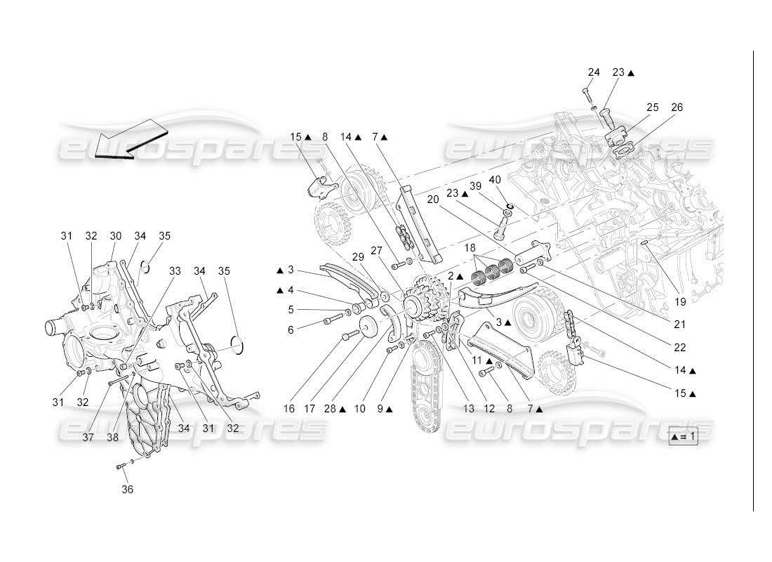 maserati qtp. (2007) 4.2 auto zeitliche koordinierung teilediagramm