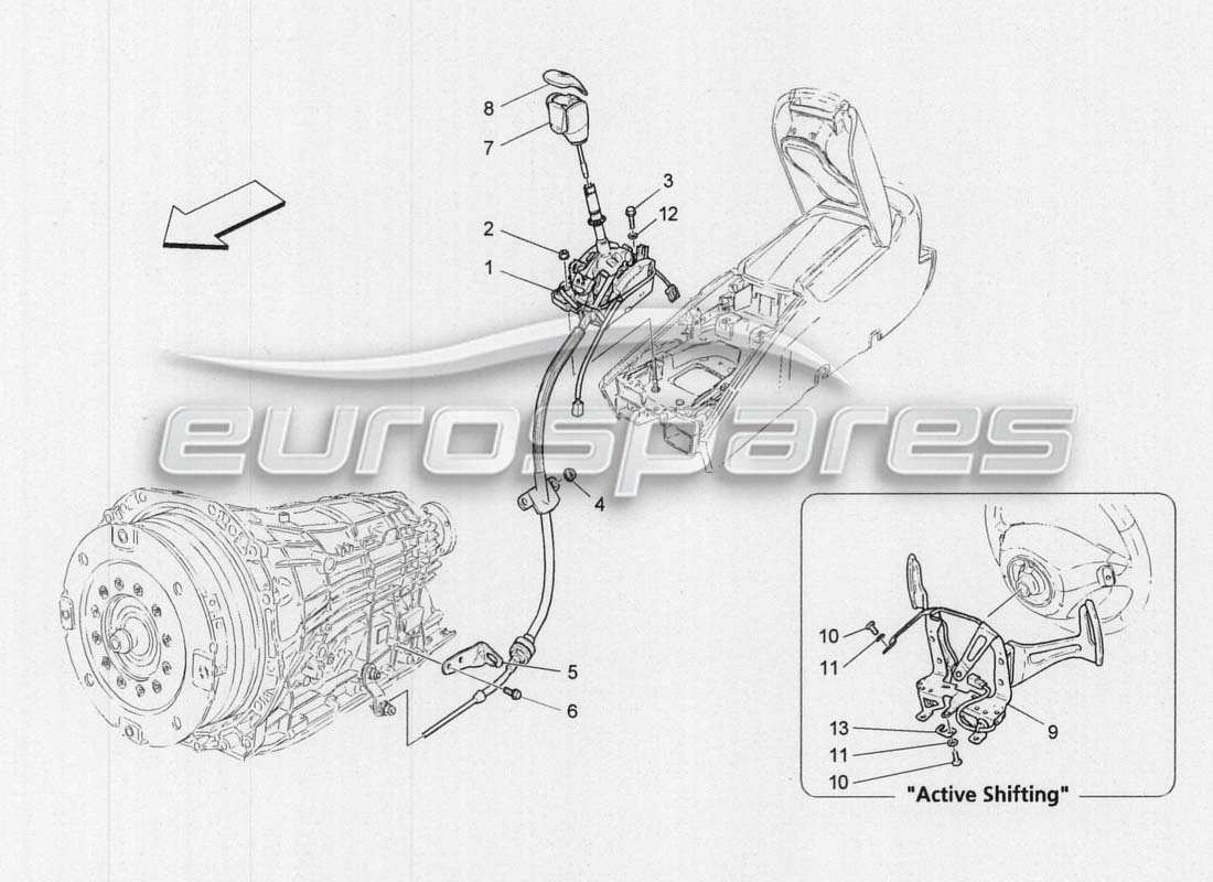 maserati grancabrio mc centenario fahrersteuerung für automatikgetriebe ersatzteildiagramm