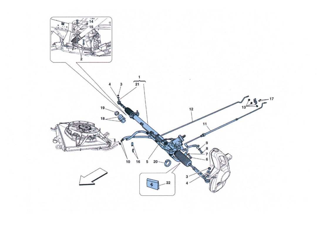 ferrari 458 challenge hydraulisches lenkgetriebe teilediagramm