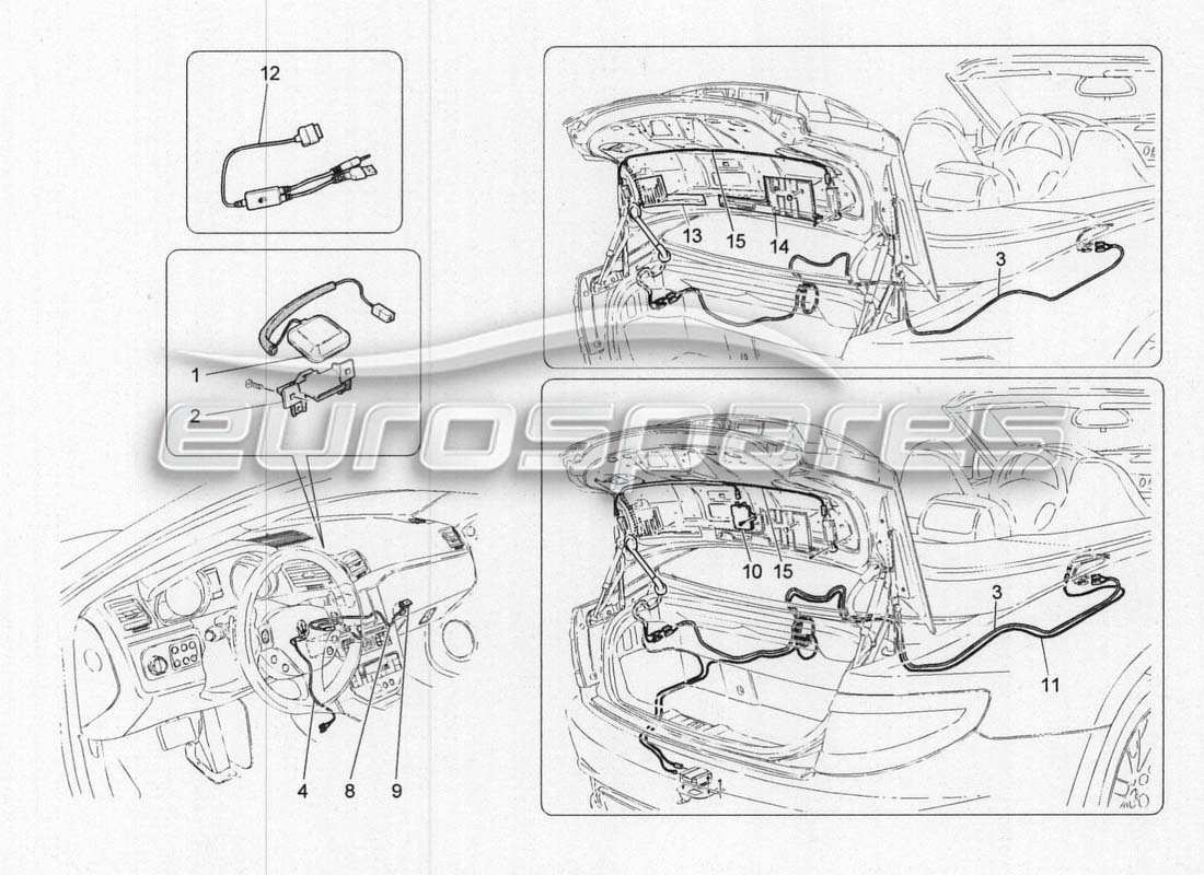 maserati grancabrio mc centenario empfangs- und verbindungssystem teilediagramm