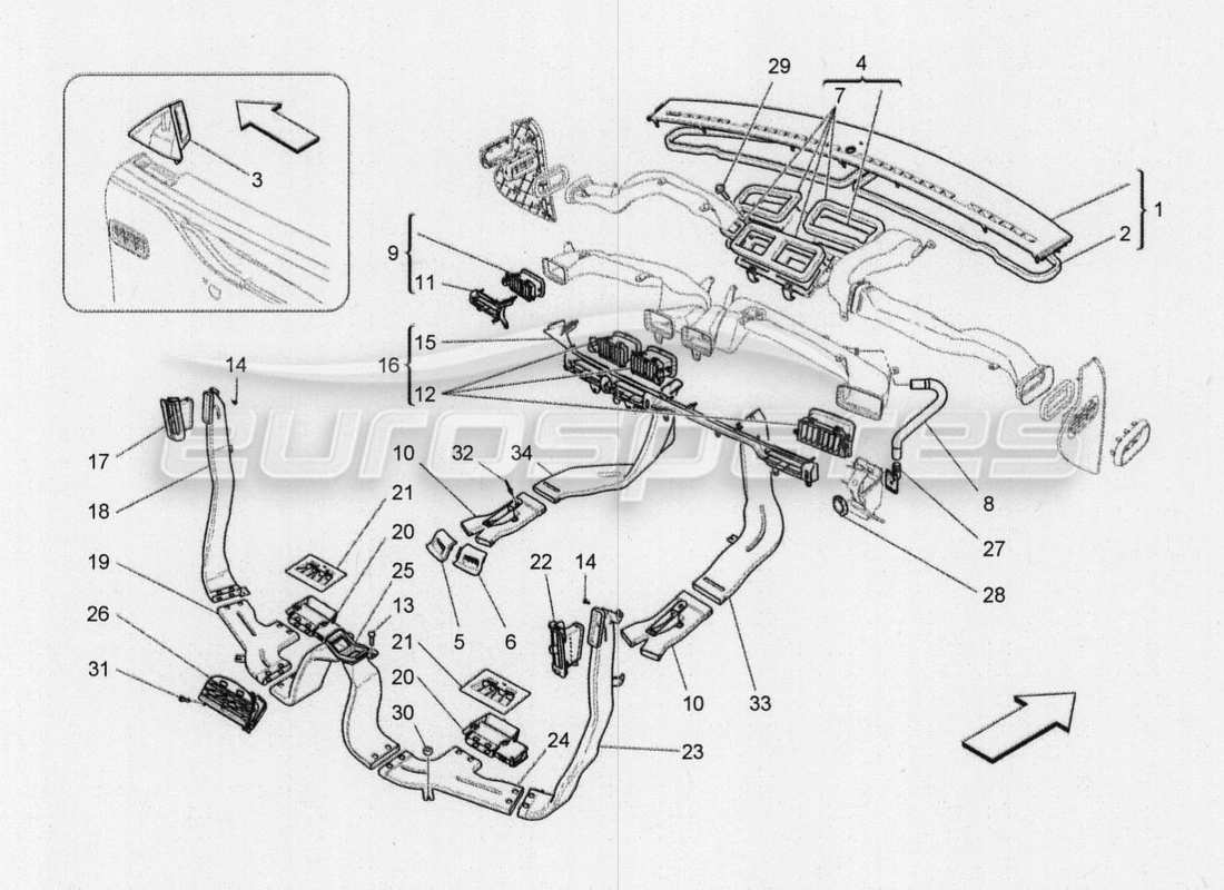 maserati qtp. v8 3.8 530bhp 2014 auto a c-einheit: diffusionsteildiagramm