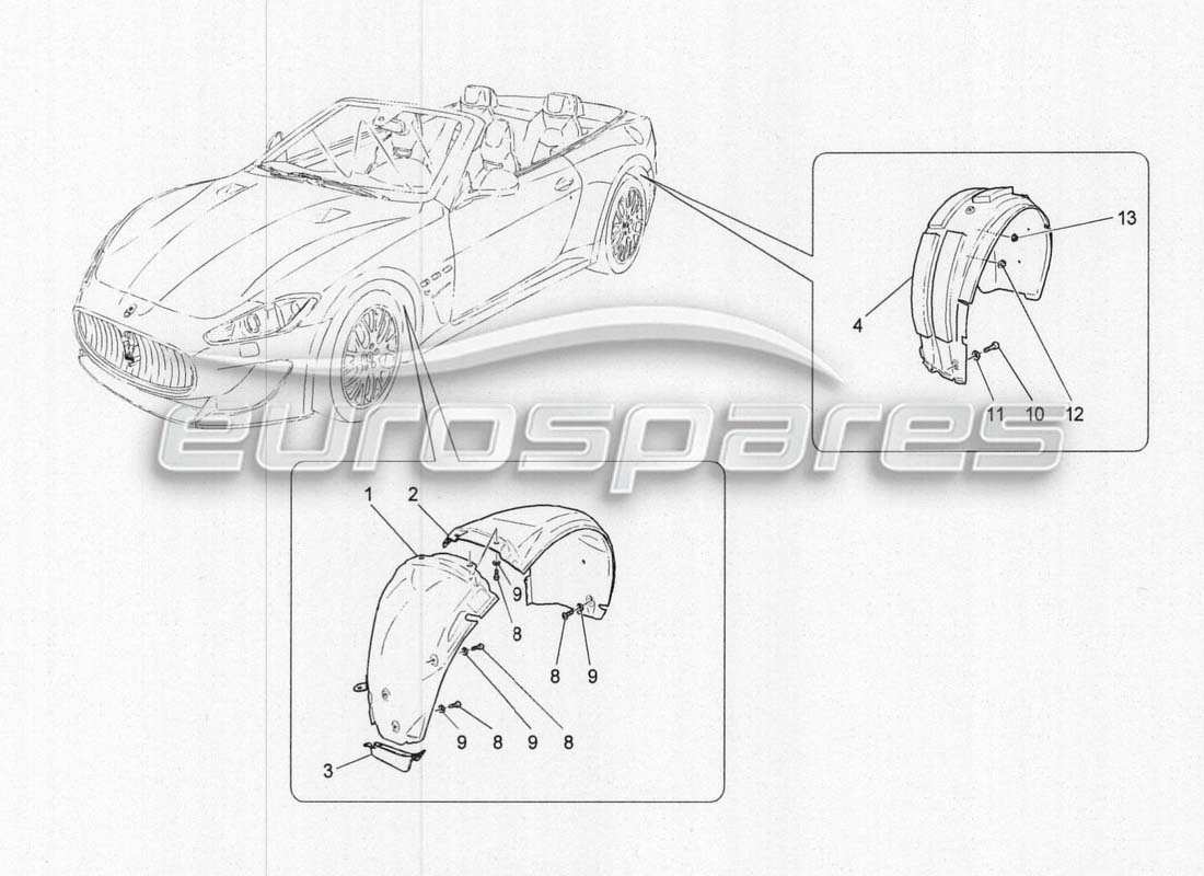 maserati grancabrio mc centenario radhaus und deckel ersatzteildiagramm