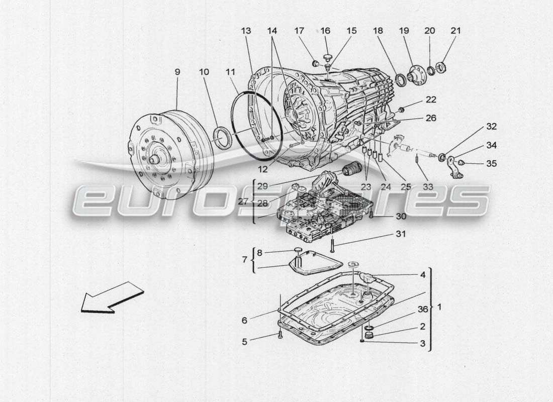 maserati grancabrio mc centenario getriebegehäuse ersatzteildiagramm