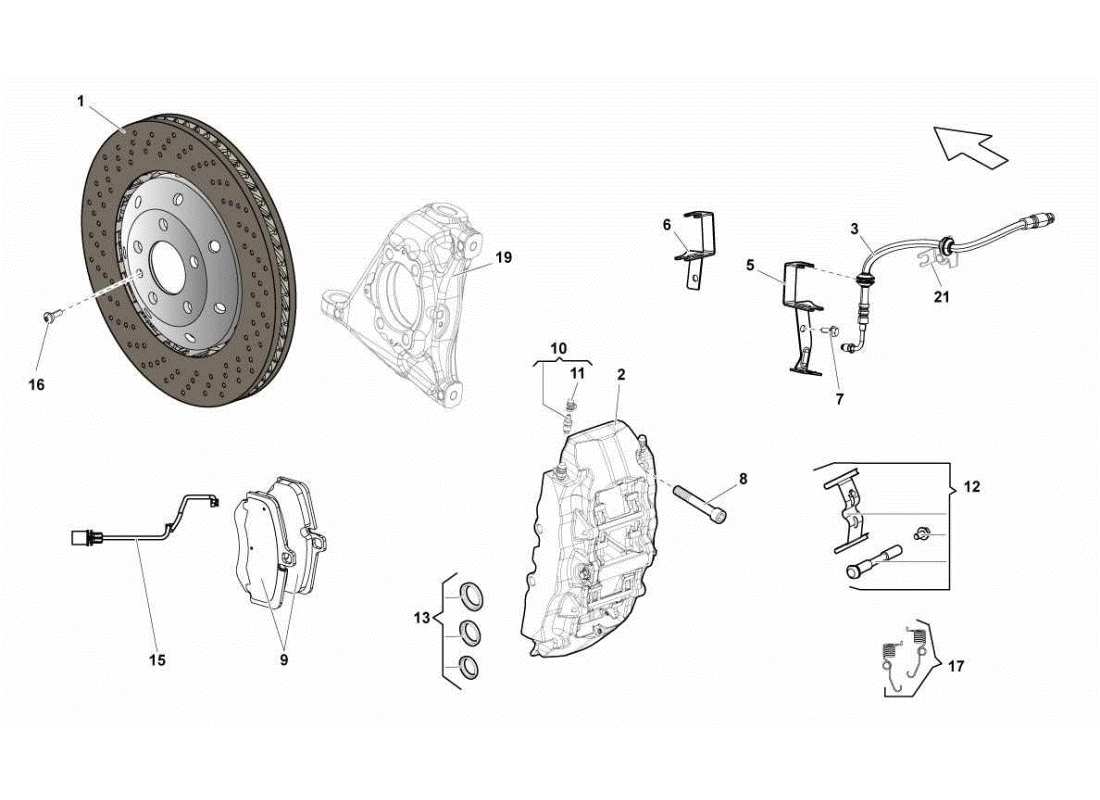 lamborghini gallardo sts ii sc vorderradbremsen scheiben ccb teilediagramm