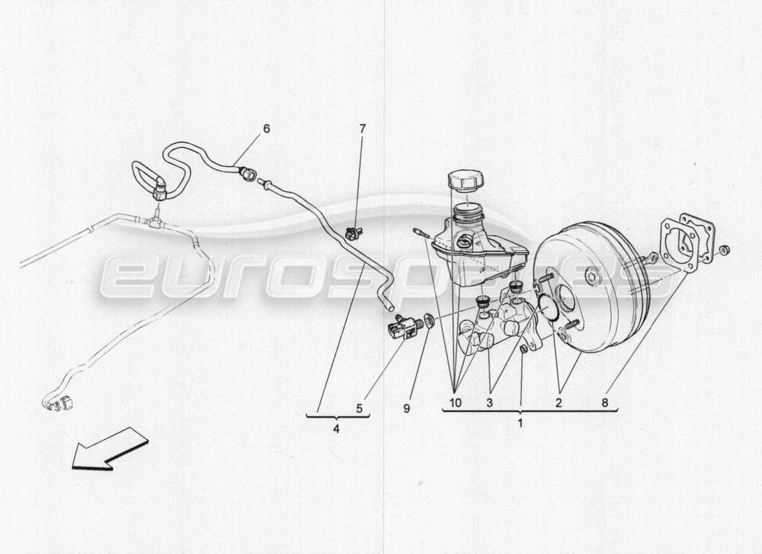 maserati qtp. v8 3.8 530bhp 2014 auto bremsservosystem teilediagramm