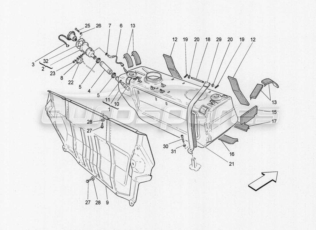 maserati granturismo special edition kraftstofftank teilediagramm