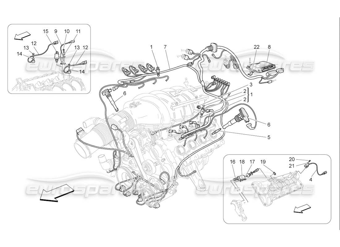 maserati qtp. (2006) 4.2 f1 elektronische steuerung: einspritzung und motorsteuerung teilediagramm