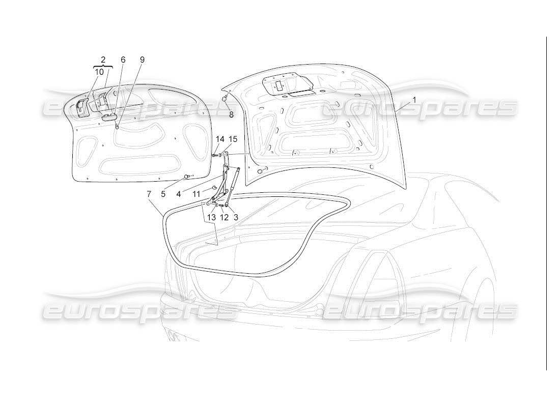 maserati qtp. (2007) 4.2 auto hinterer deckel teilediagramm