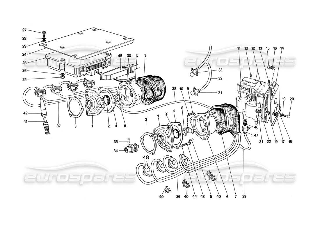 ferrari 328 (1985) teilediagramm der motorzündung