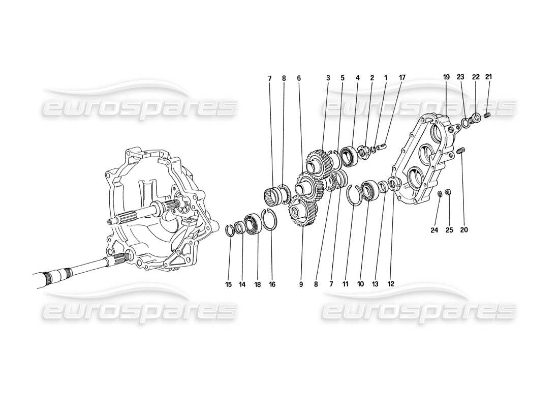 ferrari 328 (1985) getriebe-teilediagramm