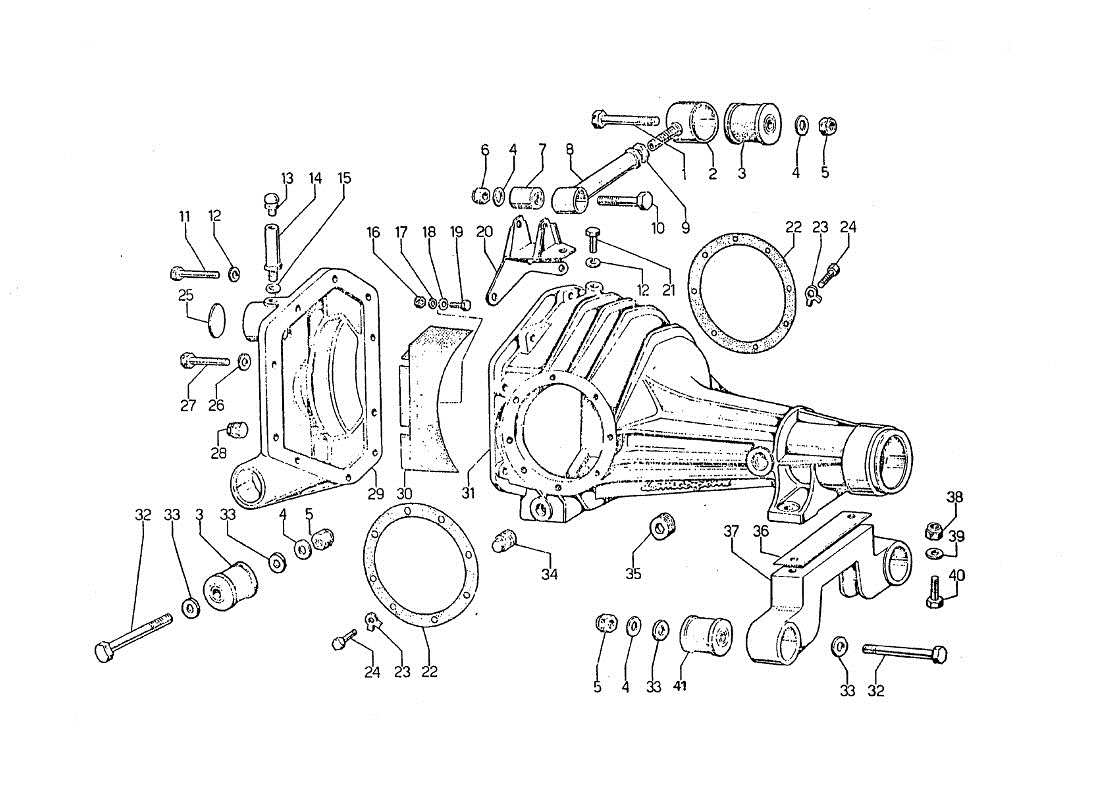 lamborghini jarama differentialkasten teilediagramm