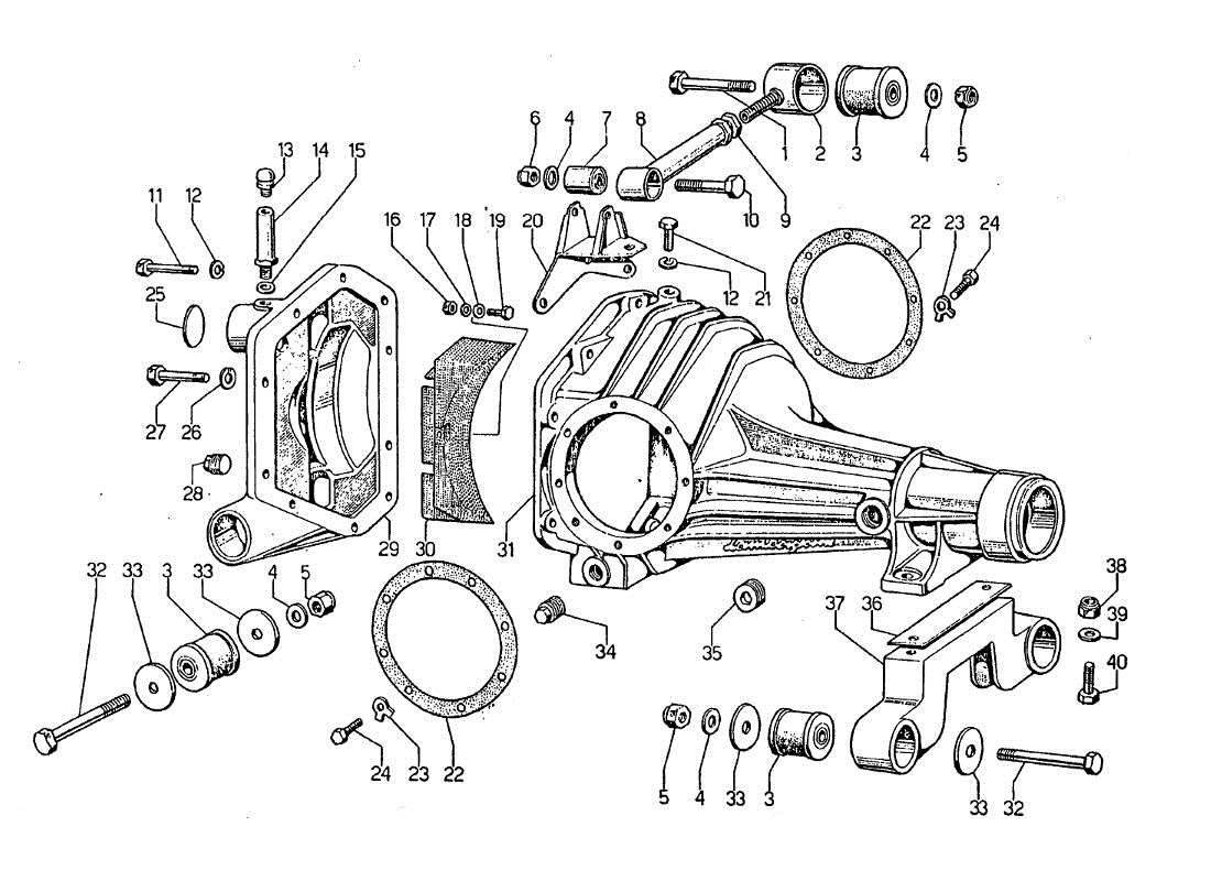 lamborghini jarama differentialkasten teilediagramm