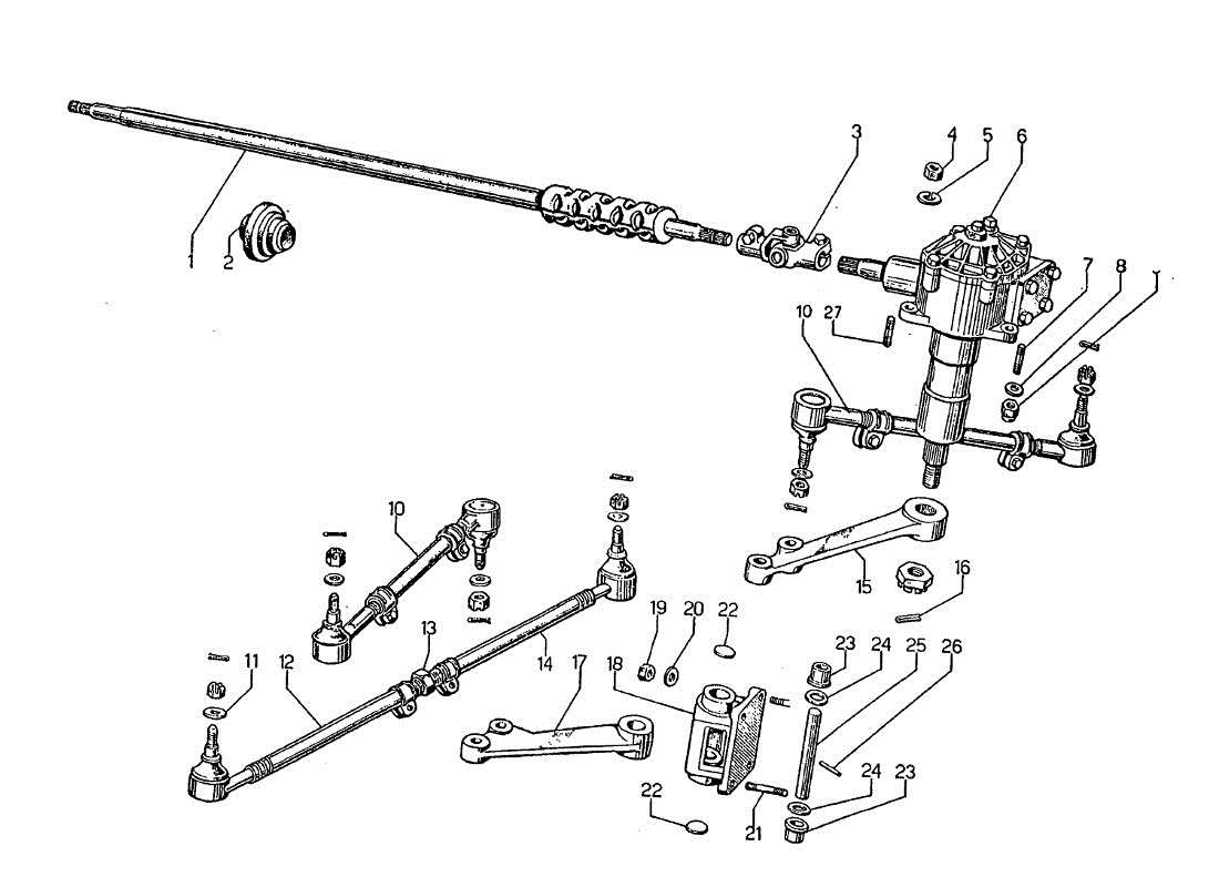 lamborghini jarama lenkung teilediagramm