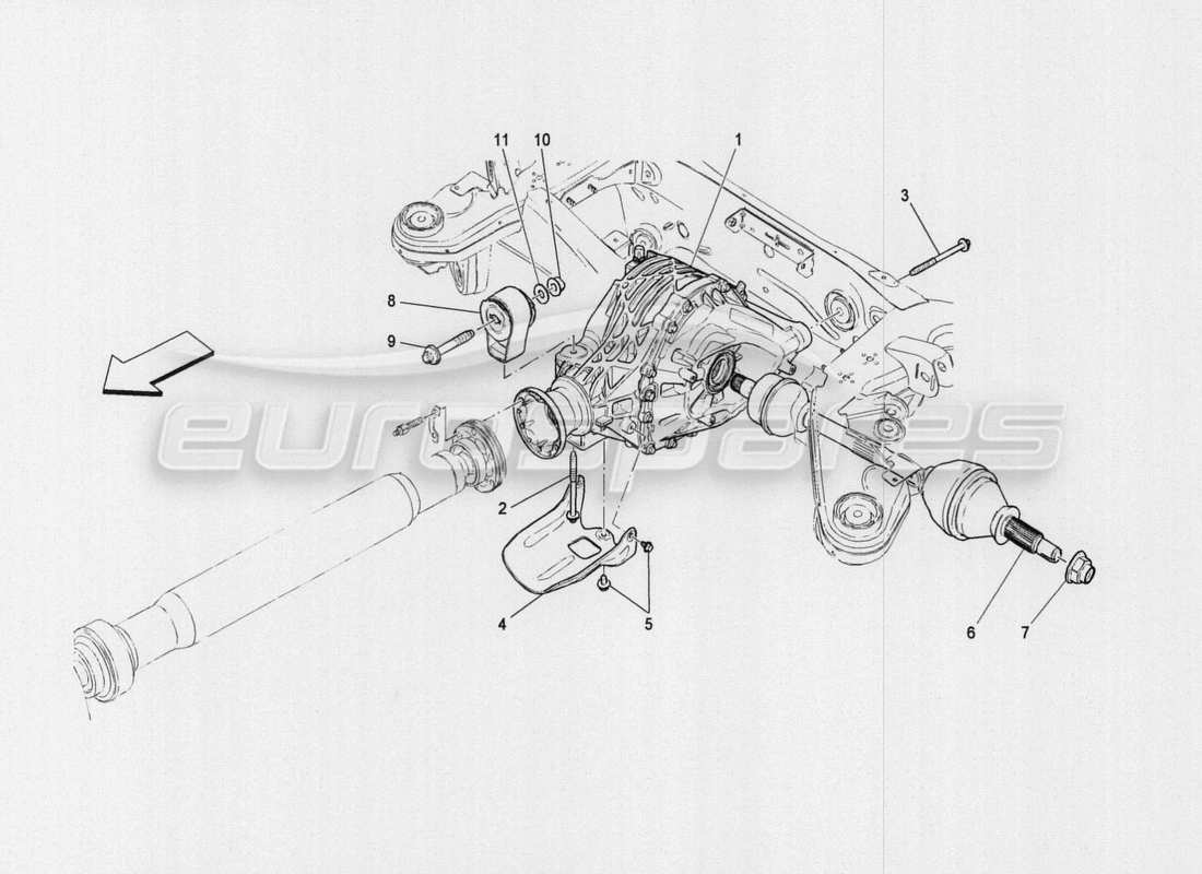 maserati qtp. v8 3.8 530bhp auto 2015 differential- und hinterachswellen ersatzteildiagramm