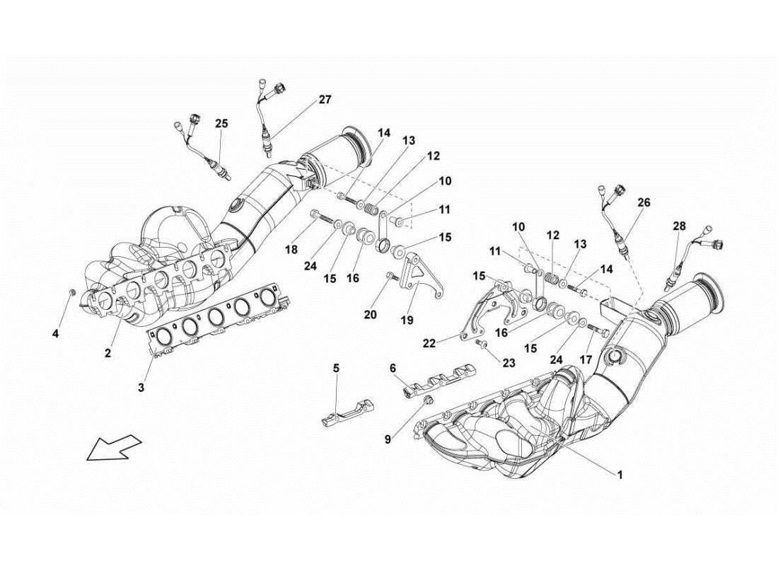 lamborghini gallardo sts ii sc auspuffanlage teilediagramm
