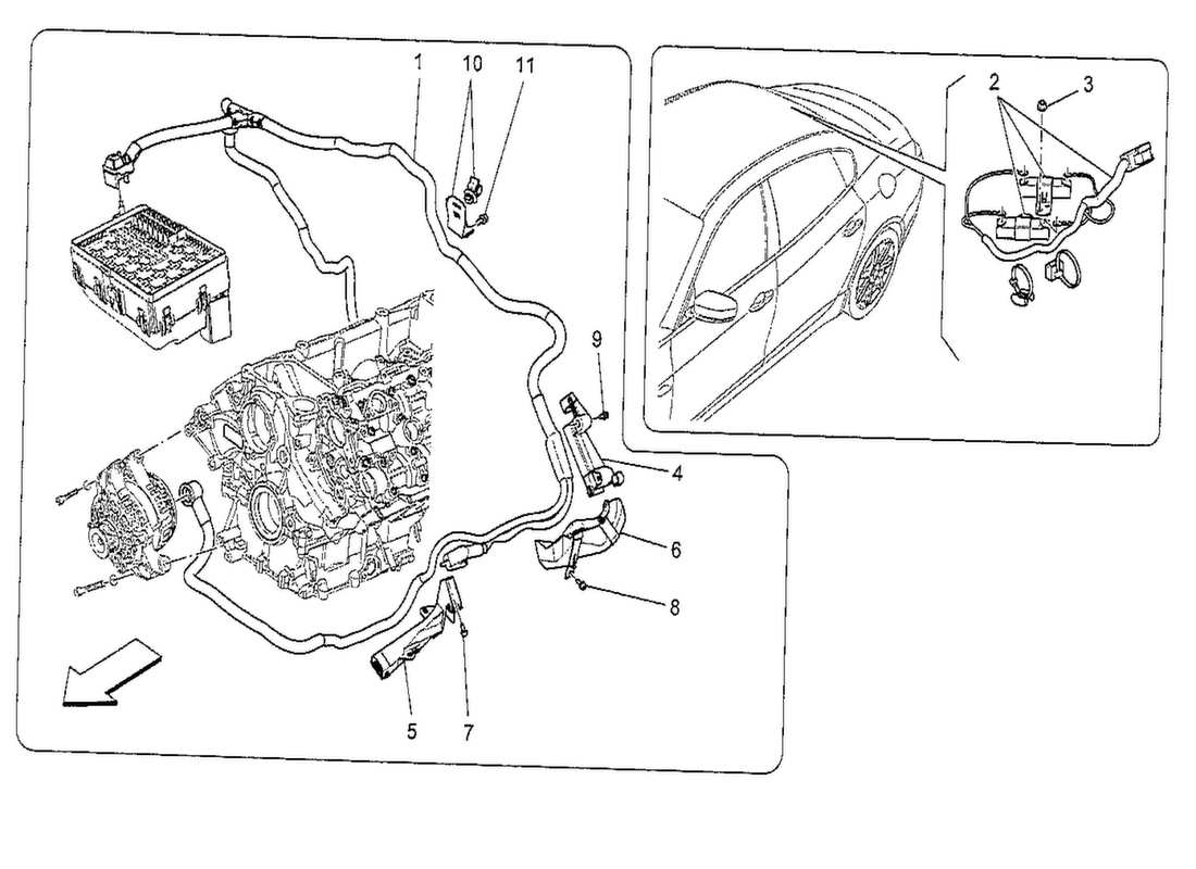 maserati qtp. v8 3.8 530bhp 2014 hauptverkabelung teilediagramm