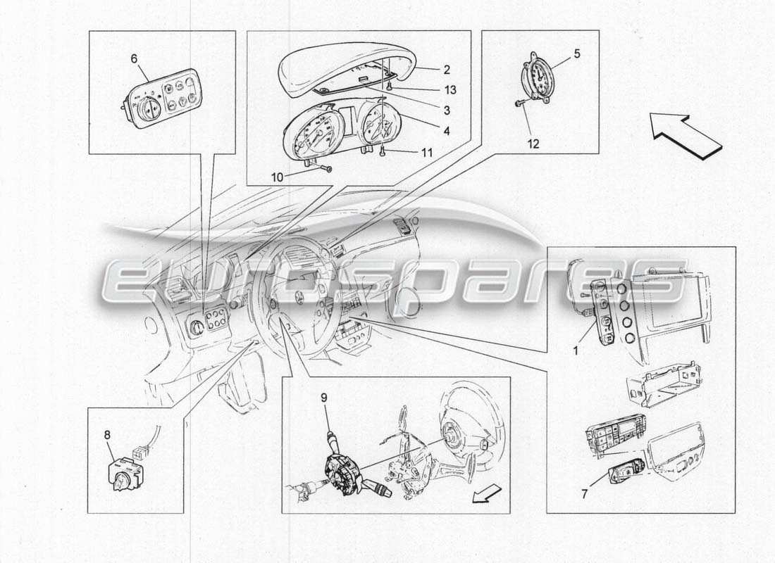 maserati grancabrio mc centenario armaturenbrettausrüstung teilediagramm