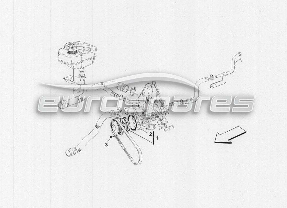 maserati grancabrio mc centenario kühlung: wasserpumpe ersatzteildiagramm