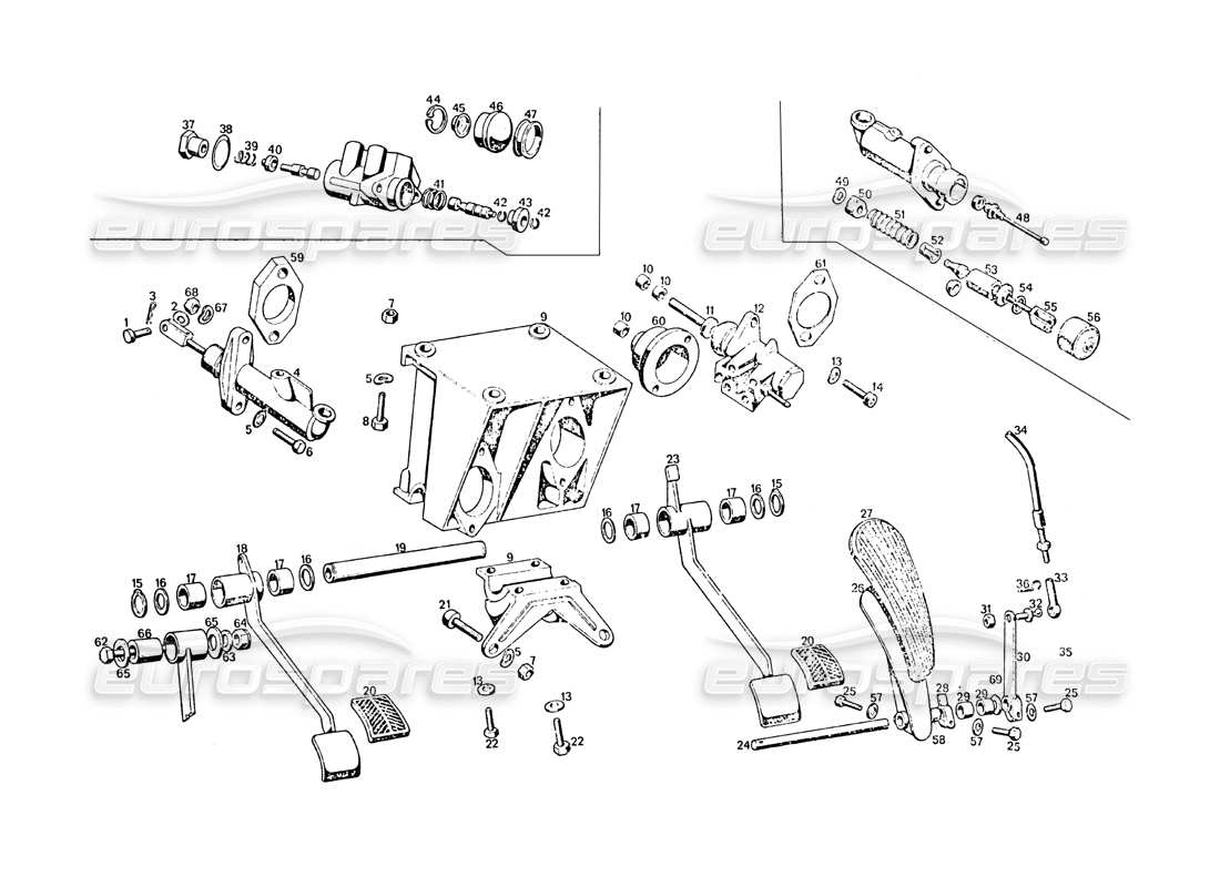 maserati khamsin pedale teilediagramm