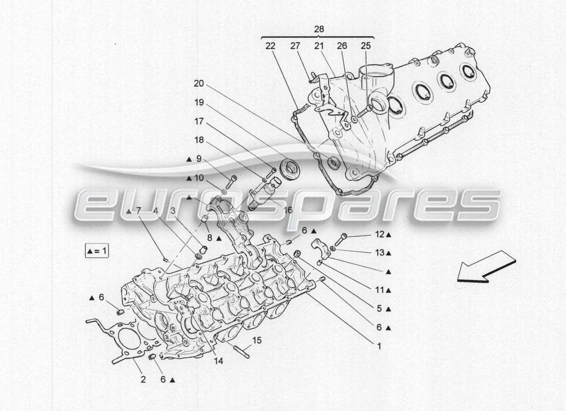 maserati grancabrio mc centenario cylinder head lh part diagram