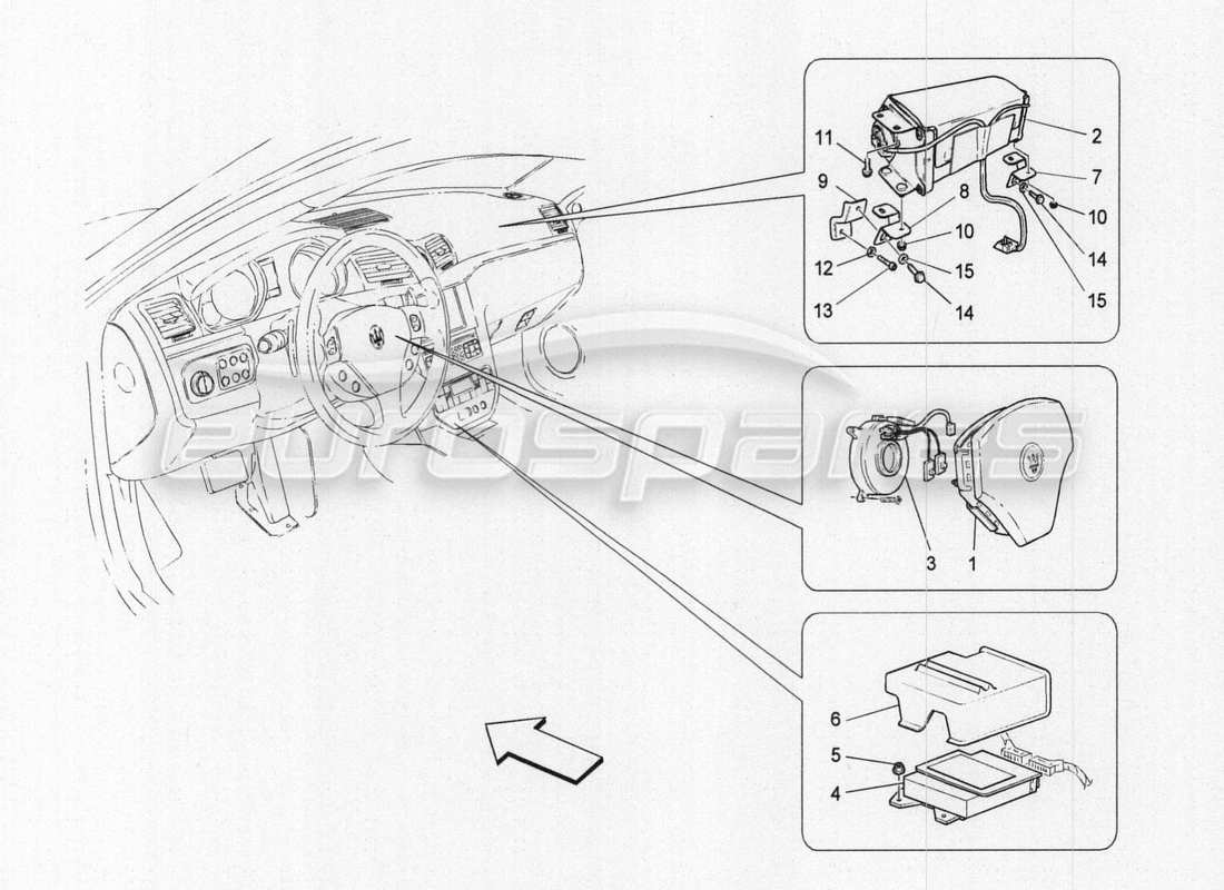 maserati granturismo special edition front-airbag-system teilediagramm