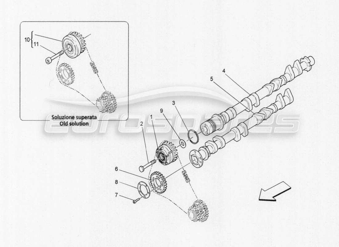 maserati granturismo special edition rh zylinderkopf nockenwellen ersatzteildiagramm