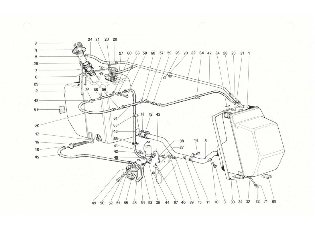 ferrari 208 gtb gts kraftstoffsystem teilediagramm