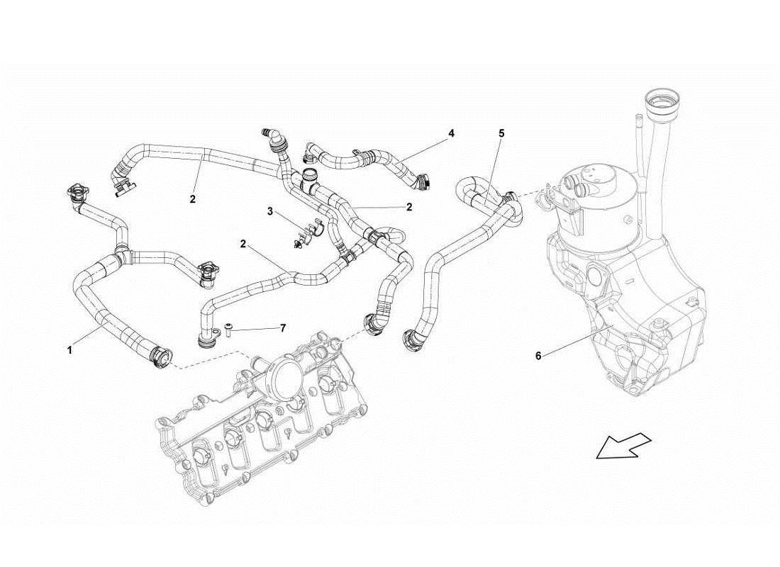 lamborghini gallardo lp560-4s update teilediagramm für ölentlüftungsrohr