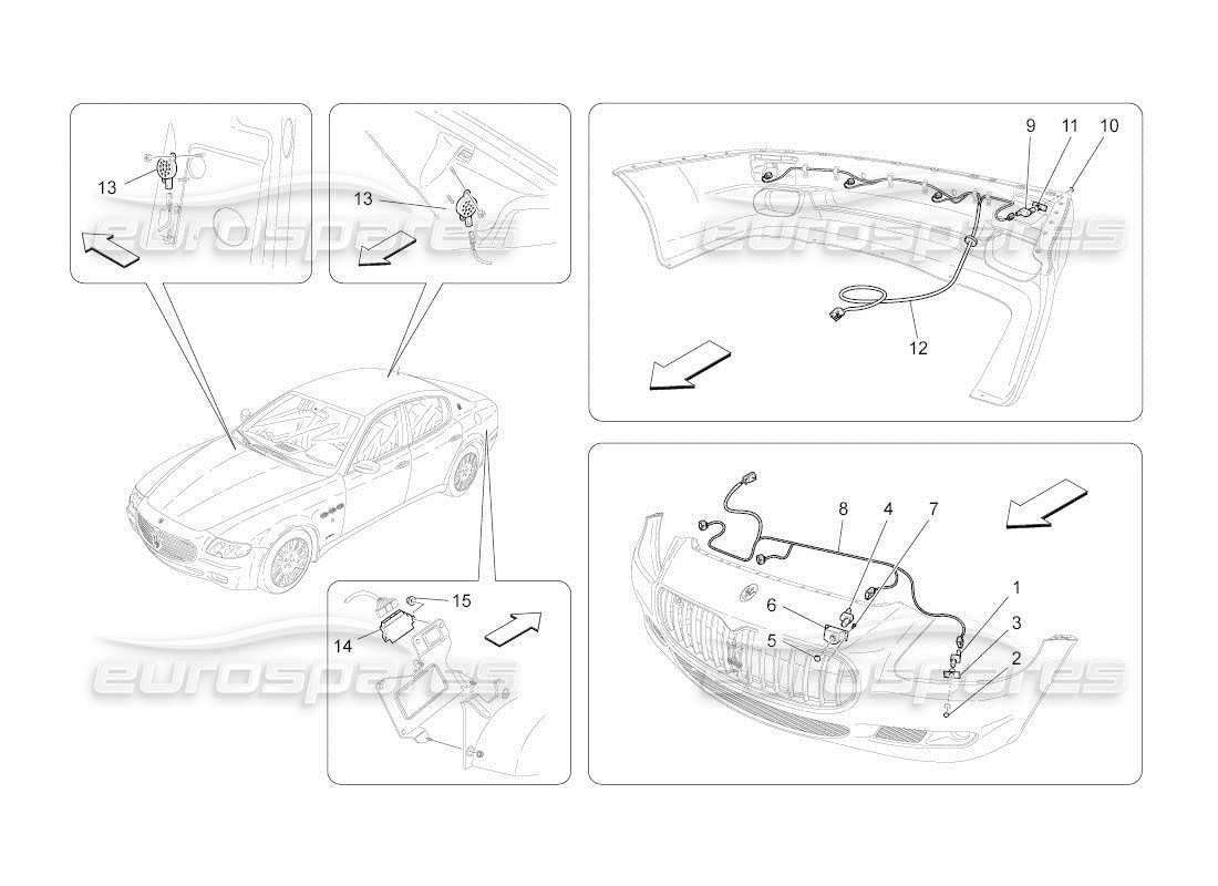 maserati qtp. (2011) 4.7 auto parksensoren teilediagramm