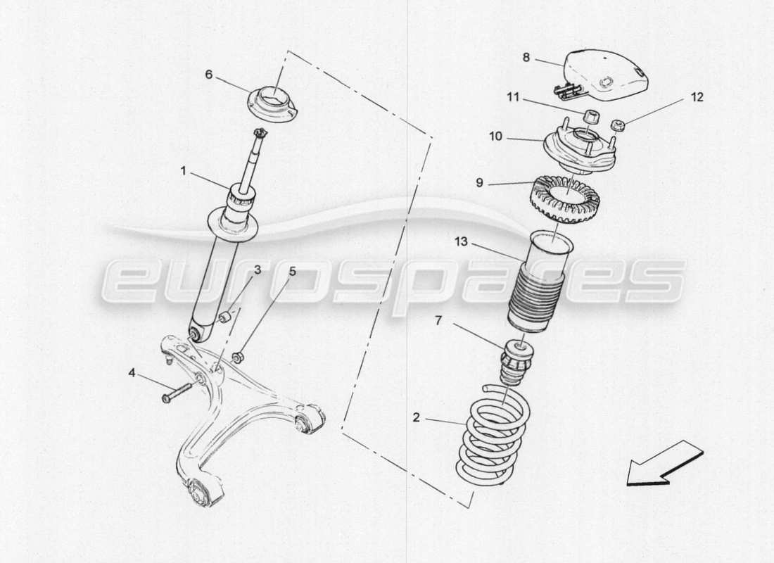 maserati qtp. v8 3.8 530bhp 2014 auto vordere stossdämpfereinrichtungen teilediagramm