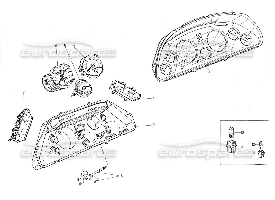 maserati 228 instrumentation teilediagramm