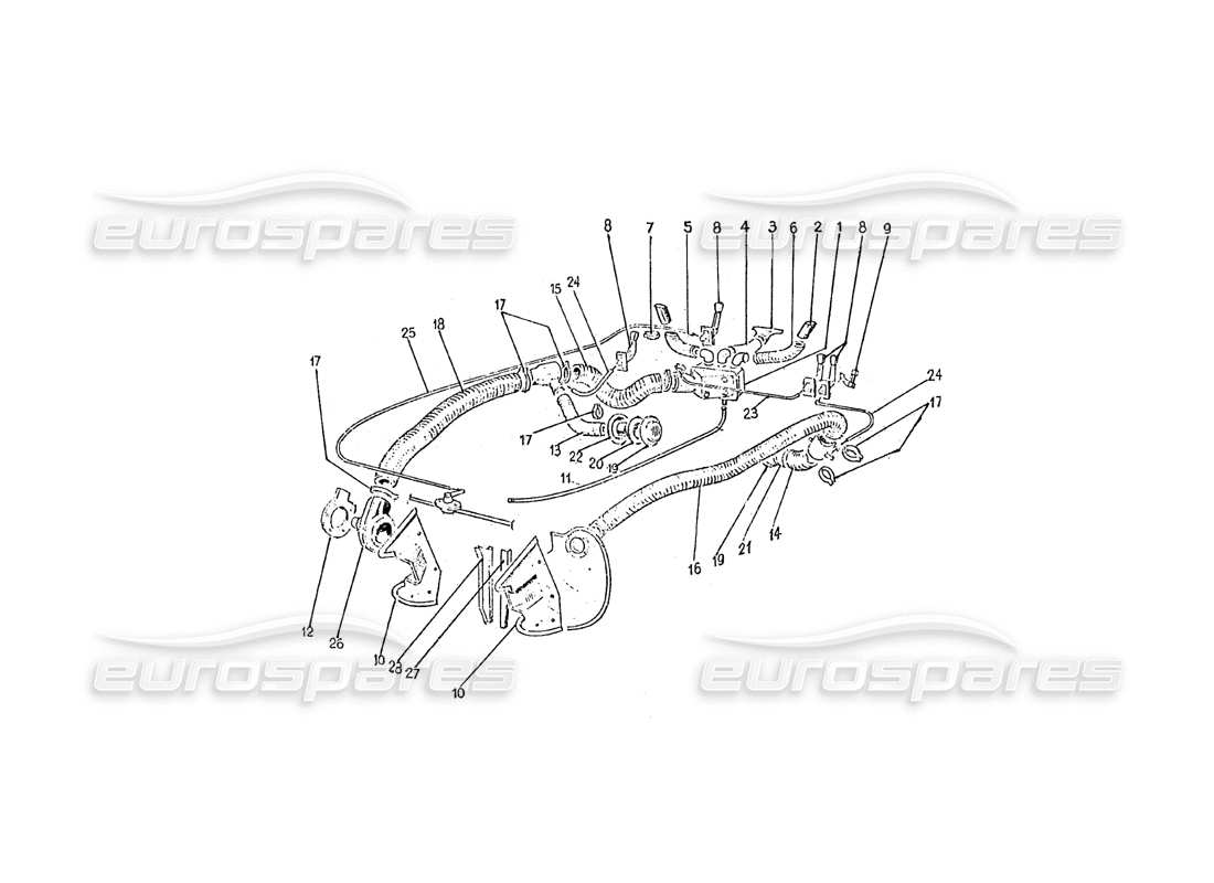 ferrari 275 (pininfarina coachwork) gruppo riscaldamento aerazione ersatzteildiagramm