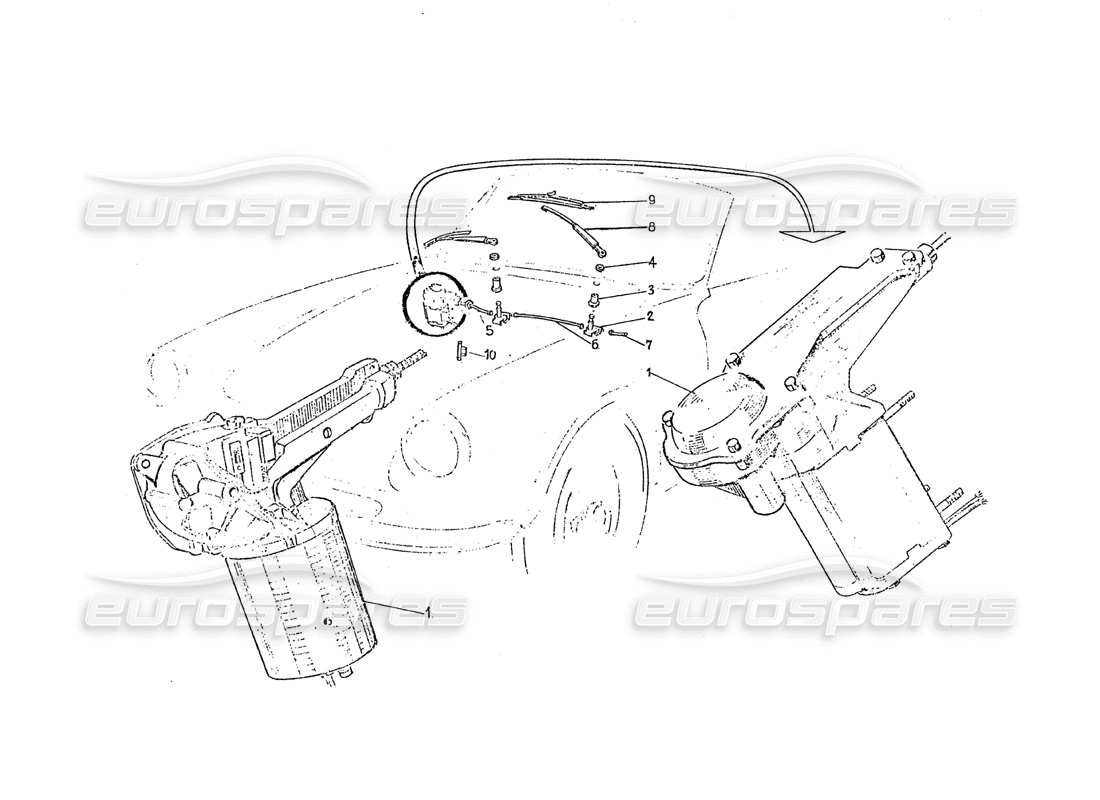 ferrari 275 (pininfarina coachwork) gruppo tergicristalli ersatzteildiagramm