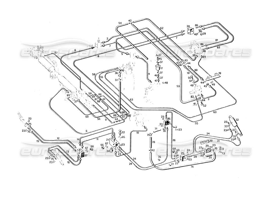 maserati khamsin bremssystem teilediagramm