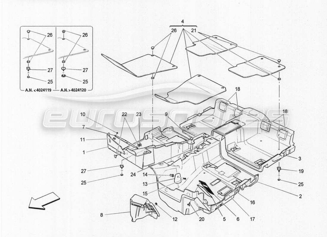 maserati qtp. v8 3.8 530bhp auto 2015 handschuhfächer teilediagramm