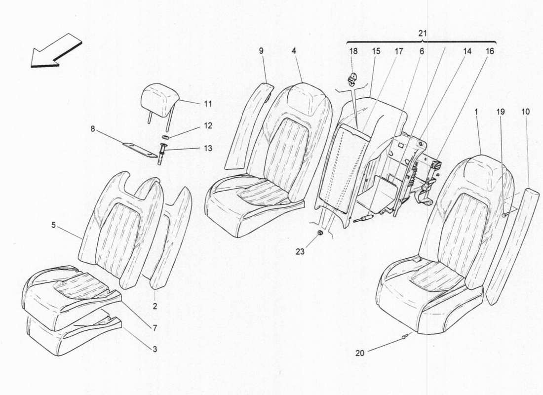 maserati qtp. v6 3.0 bt 410bhp 2015 rücksitze teilediagramm