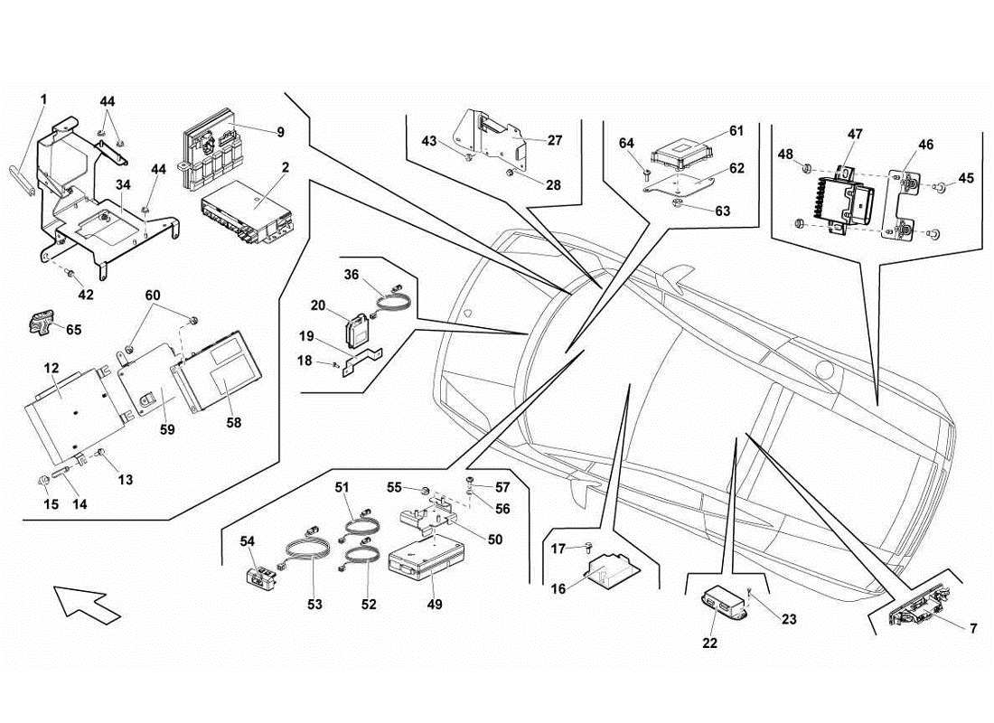 lamborghini gallardo lp570-4s perform teilediagramm des elektrischen systems