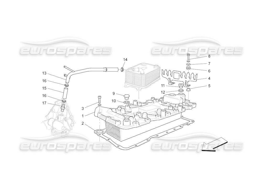 maserati qtp. (2010) 4.2 auto wärmetauscher teilediagramm