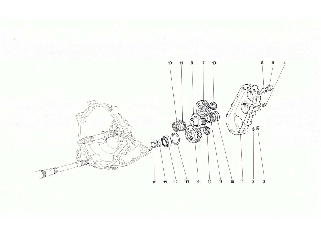 ferrari 208 gtb gts getriebeübertragung teilediagramm