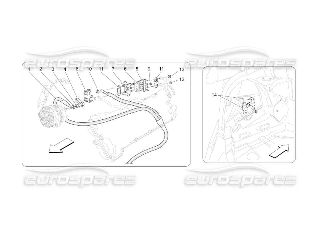 maserati grancabrio (2010) 4.7 hauptverkabelung teilediagramm