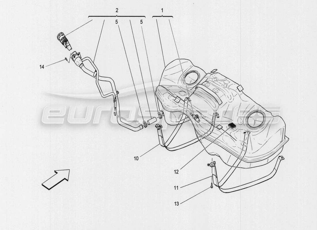 maserati qtp. v8 3.8 530bhp auto 2015 kraftstofftank teilediagramm