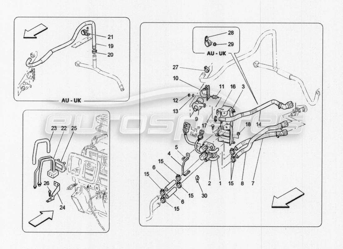 maserati granturismo special edition klimaanlage: teilediagramm für geräte im motorraum