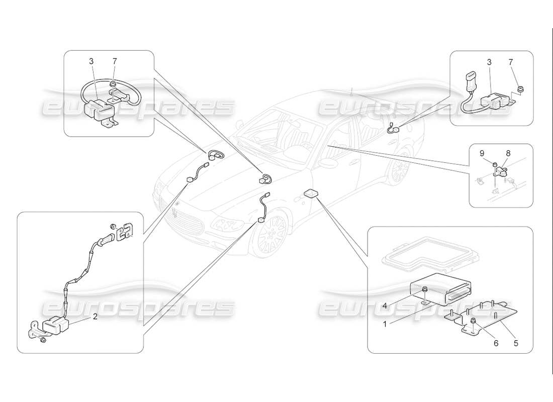maserati qtp. (2006) 4.2 f1 elektronische steuerung (federung) teilediagramm