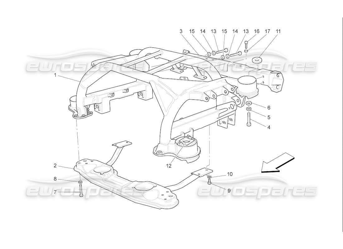 maserati qtp. (2006) 4.2 f1 hinteres fahrgestell teilediagramm