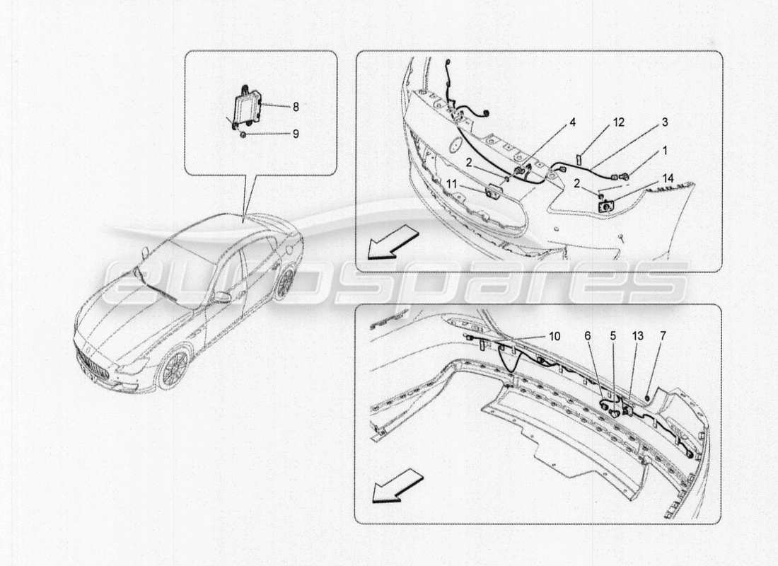 maserati qtp. v8 3.8 530bhp auto 2015 parksensoren teilediagramm