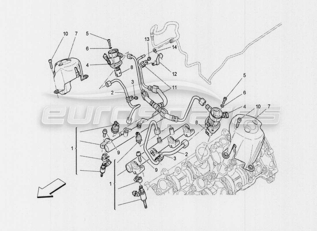 maserati qtp. v8 3.8 530bhp auto 2015 kraftstoffpumpen und anschlussleitungen ersatzteildiagramm