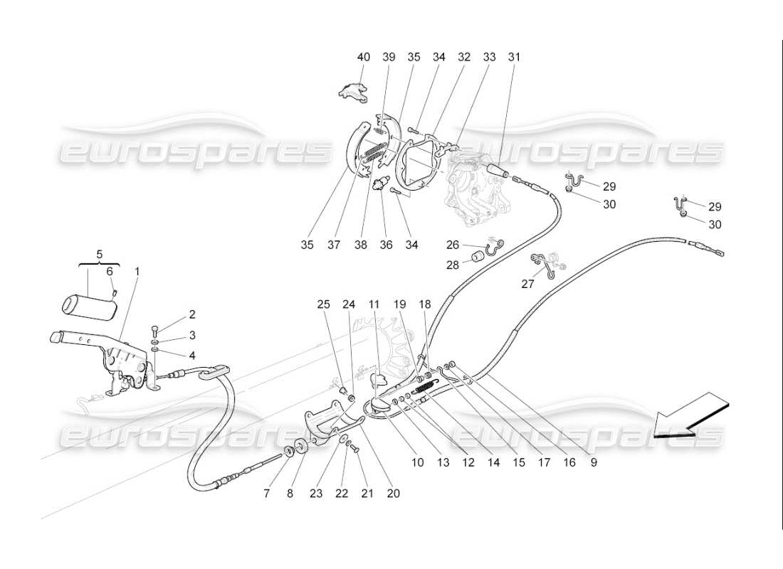 maserati qtp. (2007) 4.2 f1 handbremse ersatzteildiagramm