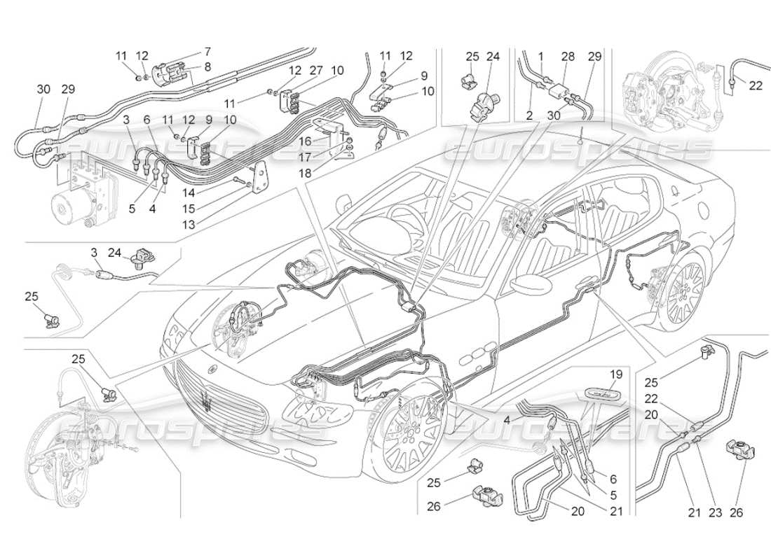 maserati qtp. (2008) 4.2 auto linien teilediagramm